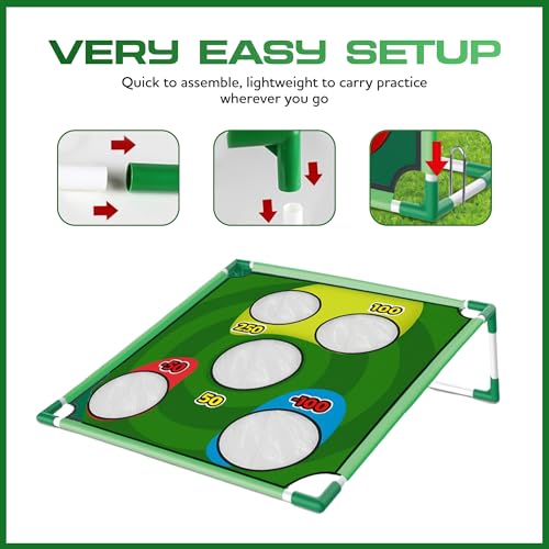 Golf Chipping Game – Portable Golf Game for Adults & Family, Indoor Outdoor Backyard Lawn Games, Foldable Practice Set with Carry Bag, Fun Golf Games for Adults, Ideal Gift for Adults