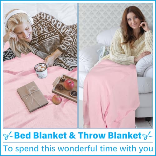 Vikumond Oversized Turkish Beach Towel Blanket XXL Cotton Sandproof Towels Boho Woven Extra Large Big Sand Free Giant Throw Blankets Huge Quilt XL Picnic Camping Necessities Cloud for Adult Gifts - color: Woven Pink, size: XXXL(88x82 IN,224x208 CM)