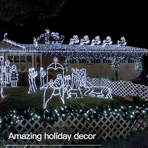 suddus 66ft 200 LED Outdoor String Lights, White Fairy Lights Battery Operated with Remote, Led Twinkle Lights for Bedroom, Wreath, Patio, Tapestry, Backyard, Garden, Christmas, Party, Indoor - color: White, size: 200LED