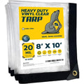 Seal Skin Covers Waterproof Clear Tarp 8x10 FT, 20 Mil 18 OZ 560 GSM Heavy Duty Transparent Vinyl Tarpaulin with Grommets - size: 8' X 10'