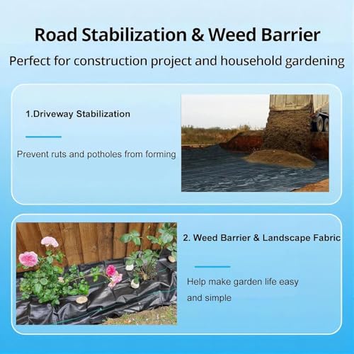 Driveway Fabric, 15FT x 100FT Road Fabric Commercial Weed Barrier Fabric, Landscape Fabric Heavy Duty 4OZ French Drain Fabric for Erosion Control,Landscape Fabric,Construction Projects - size: 15X100FT