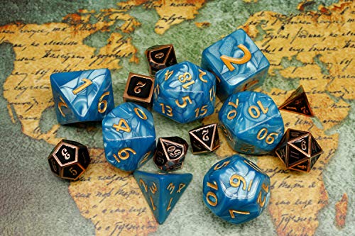 Dice- DND Dice 25mm Blue RPG Dice for Dungeons and Dragons D&D Pathfinder MTG Role Playing Dice Giant Polyhedral Dice with Dice Bag - color: Blue