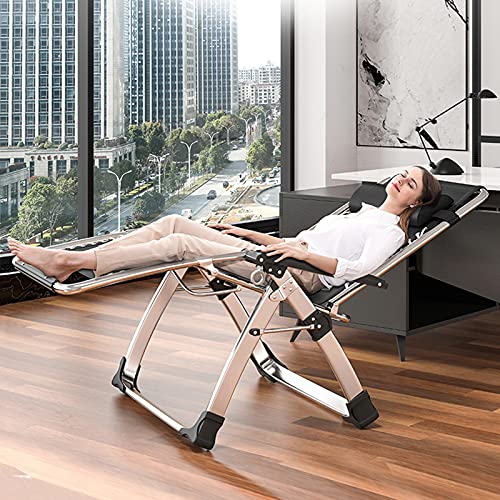 DoCred Zero Gravity Chair, Folding Chairs Lawn Recliner, Reclining Patio Lounger Chair, Folding Portable Chaise with Detachable Soft Cushion, Cup Holder, Headrest - color: Silv Grey, style: Zero Gravity Chair