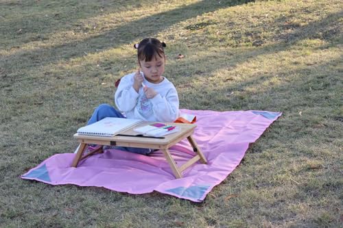 Orga'Neat Pocket Picnic Blanket, Beach Mat Waterproof Sandproof, Compact Lightweight Small Tarp for Camping, Hiking, Backpacking, Festival, Travel, Foldable in Bags (Pink/Grey, 55"x39") - color: Pink/Grey, size: 55"x39"