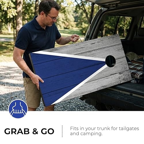Cornhole Board Set Cornhole Games for Adults Portable Choose Regulation or Tailgate Size - style: 4' x 2' Pyramid