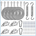 44 Pcs Shade Sail Hardware Kit with 304 Stainless Steel Wire for Rectangle Square Shade Sail Installation,6 inch Sun Shade Sail Hardware for Garden,Outdoors,DIY Crafts - size: 44 Pcs Hardware Kits+Cables for Rectangle