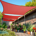 ShadeMart 8' x 12' Red Sun Shade Sail UPF50 Rectangle Canopy Fabric Cloth Screen smTAPS16, Water and Air Permeable & UV Resistant, Heavy Duty, Carport Patio Outdoor - (We Customize Size)