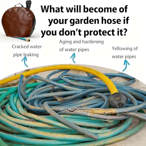Garden Wall Hose Cover - for Garden Hose 5/8 in. x 50-100ft, Waterproof,Sun-Proof,Dustproof,Leather, Hose covers for outside