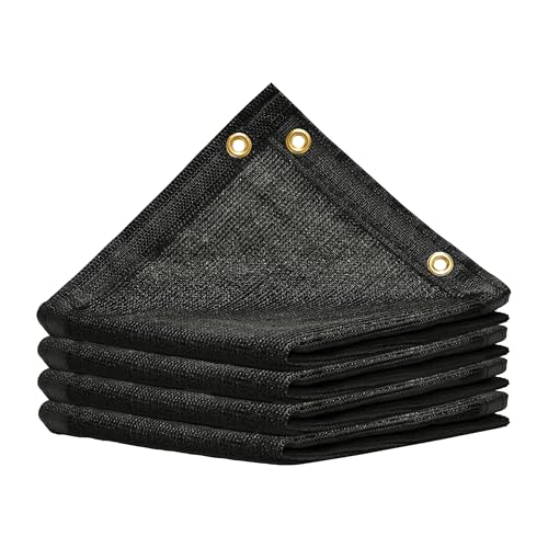 Amgo 4' x 10' Black Shade Cloth with Grommets - 90% Sunblock, Durable Mesh Fabric Tarp for Dog Kennel Cover, Greenhouse, Fence Privacy Screen, Chicken Coop & Pet Playpen (We Make Custom Size) - color: Black, size: 0 4' x 1 0'