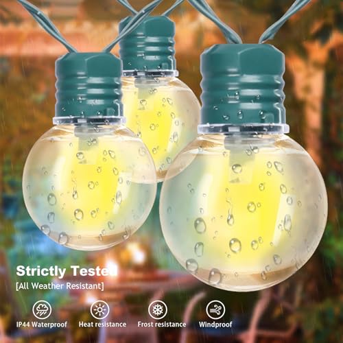 Afirst Solar Outdoor String Lights 15FT with 25 LED Bulbs St. Patrick's Day Patio Lights for Garden Backyard Porch Balcony (Green) - color: Green
