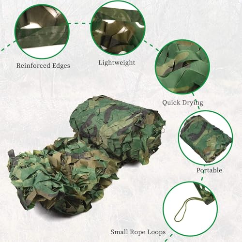 Sposuit Camo Netting - Camouflage Net 10x20 20x20 10x10 5x10 5x20, Military Camo Netting for Hunting Bulk Roll, Camo Tarp Sunshade Net for Party Decorations, Sunshade, Camping Ghillie Netting - color: Woodland, size: 5ft x 65ft(1.5M x 20M)