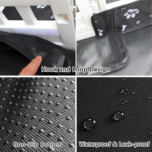 Dog Playpen Bottom Pad Fits for 36 Inch 4 Panels Exercise Pet Playpen, Dog Crate Pad Puppy Playpen Pad, Hoop and Loop Design (Note: Playpen Not Included). -Black - color: Black
