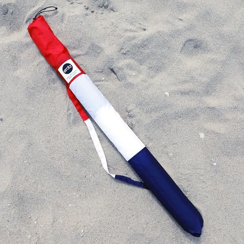 erda Liberty Stripe Pro Beach Recycled Polyester Rip-Stop 20 ft Lightweight Windscreen, Privacy Screen, Wind Blocker, Free Matching Shoulder Bag