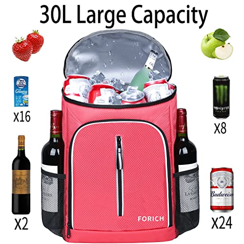 FORICH Soft Cooler Backpack Insulated Waterproof Backpack Cooler Bag Leak Proof Portable Small Cooler Backpacks to Work Lunch Travel Beach Camping Hiking Picnic Fishing Beer for Men Women - color: Watermelon Red
