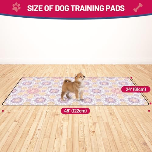 Washable Dog Pee Pads - Absorbent Reusable Puppy Training Pads, Waterproof Leak - Proof & Non - Slip for Crate Whelping Potty Training 24x48 (Pack of 2) - color: Pastel Multicolor, size: 24x48in(Pack of 2)