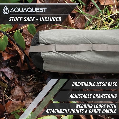 AquaQuest Guide Tarp – Ultralight Waterproof (5,000 mm) Seam-Taped 40D Ripstop Rain Fly for Backpacking, Stealth Camping & Thru-Hiking - color: Stealth Gray, size: 10 x 7 ft