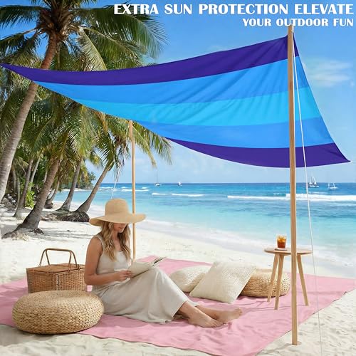 Famstar Beach Blanket Oversized Extra Large 78" X 81",Waterproof Sandproof Beach Blanket 1-7 Adults Lightweight Durable for Travel Camping Hiking Picnic - color: Blue5, size: 78" X 81"