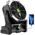 Battery Powered Fan, 20000mAh Coldless Fan Rechargeable Fan Portable,270°Head Rotation Camping Fan with LED Light & Hook,Quiet USB Table Fan Battery Operated Fan Camping Fan for Tents Black X26 - color: X26 Black