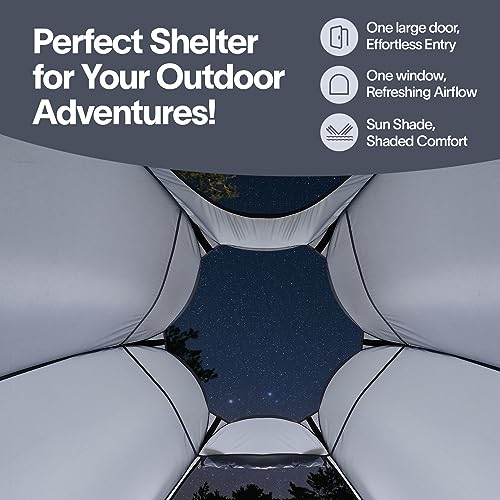 Alvantor® Pop Up Screen Tent House Room Instant Outdoor Camping Canopy Sun Shelter Gazebo for Patio, Backyard & Deck, Privacy Tent(2-10 People, 8'x8' 10'x10' 12'x12') - color: Gray, size: 8x8FT