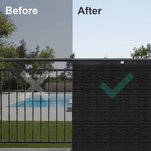 LOVE STORY 4'x12' Fence Privacy Screen Outdoor Mesh Fencing Covers Screen Fence Wind Block with Grommets for Patio Garden Wall Backyard, Black (We Make Custom Size) - color: Black, size: 0 4'x1 2'