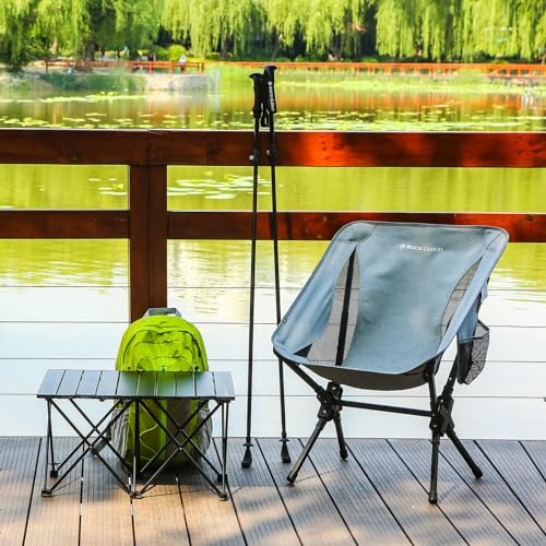 ROCK CLOUD Portable Camping Chair Ultralight Folding Camp Chairs Outdoor for Camp Hiking Backpacking Lawn Beach Sports - color: Gray, All-in-one