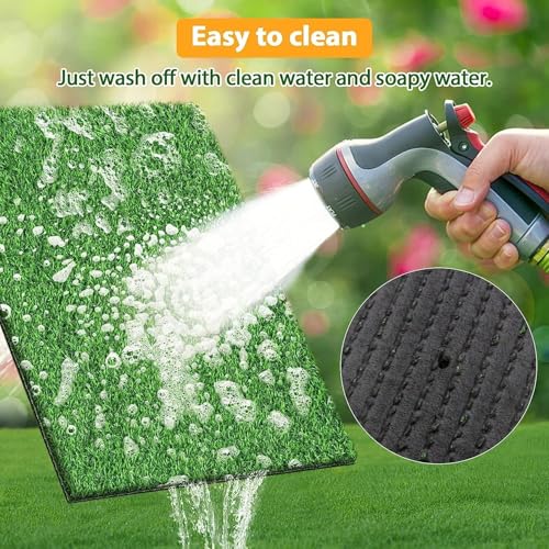 Artificial Grass Rug Turf for Dogs Indoor Outdoor Fake Grass for Dogs Potty Training Area Patio Lawn Decoration (25.6 x 19.7 Inch (Pack of 2)) - size: 25.6 x 19.7 Inch (Pack of 2)