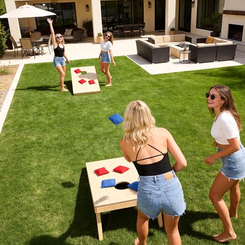 Nova Microdermabrasion 4x2Ft or 3x2Ft Solid Wood Cornhole Game Board with 8 Bean Bags and Carrying Case for Outdoor Yard Beach Lawn Party Backyard - style: Classic Size 3x2ft