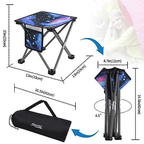 Roptat 2 Pack Camping Stool,Portable Folding Compact Lightweight Stool Seat for Camping Fishing Hiking Gardening Outdoor Walking Backpacking Travelling and Beach with Carry Bag - color: Dark Galaxy