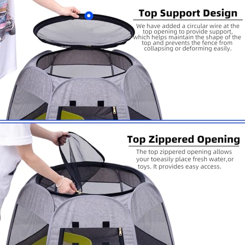 NAFU Foldable Cat Playpen, Trapezoidal Design for Better Standing, Portable Pet Tent for Indoor and Outdoor Use of Kitten and Puppy, Dog Play Enclosure, Small Animals Houses & Condos