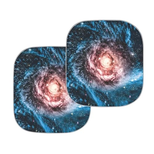Dazzling Starry Night Windshield Sun Shade for SUV Foldable 2 Pieces Set Car Front Window Sunshade Summer Outdoor Sun UV Rays Blocks 99% UV Rays and Keeps Your Vehicle Cool - color: Dazzling Starry Night