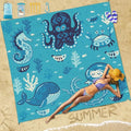 Famstar Beach Blanket Sandproof Waterproof 78''×81''1-5Adults Oversized,Compact Lightweight Durable Beach Mat for Travel Camping Hiking Picnic Blanket - color: Ocean Park, size: 78''×81''