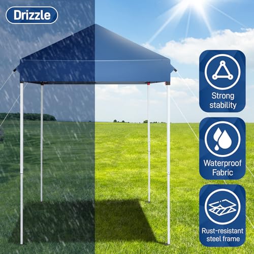 Outvita 5x5 Pop Up Canopy Tent, Ez Up Outdoor Canopy Tent Instant Shelter with Carry Bag Straight Legs Patio Balcony Porch Backyard Garden - style: 5x5-blue