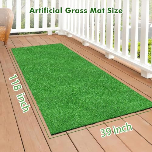 Artificial Grass Rug Turf for Dogs Indoor Outdoor Fake Grass for Dogs Potty Training Area Patio Lawn Decoration (118 x 39 Inch (Pack of 1)) - size: 118 x 39 Inch (Pack of 1)