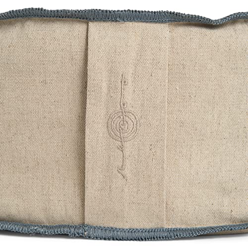 Organic Round Meditation Cushion by renoo - Durable Comfortable Cotton, Linen, Hemp - Modern Zafu - Buckwheat Floor Pillow Yoga Bolster in 15 Colors Removable Cover - 15 inches - Dune - color: Dune