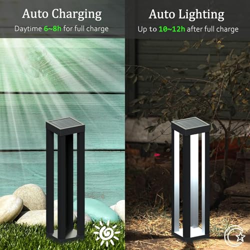 Solar Floor Lamps Outdoor Decor Lanterns Waterproof Deck Lights for Outside - size: 19"H - 8Pack
