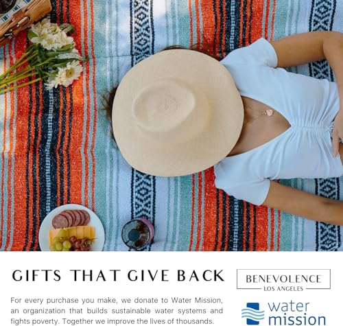 Benevolence LA Authentic Handwoven Mexican Blanket | Yoga Blankets, Outdoor, Picnic, Beach, Camping | Equestrian Saddle | Serape 50x70 inches - Mandarin, Pack of 1 - color: Mandarin