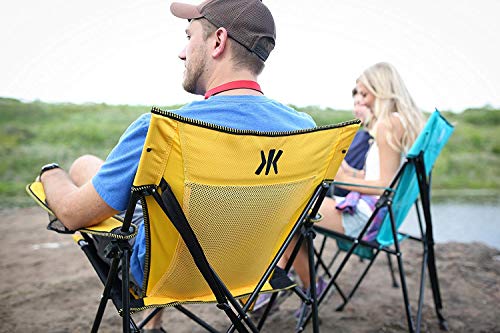 Kijaro Dual Lock Portable Camping Chairs - Versatile Outdoor Folding Sports & Lawn Chair - Locks Position Izamal Yellow - color: Izamal Yellow