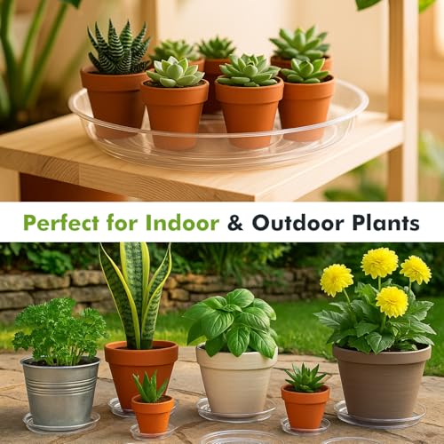 30 Packs 16" Extra-Large Clear Plant Saucers for Indoor Outdoor Use Heavy Duty Plastic Plant Trays for Planter Bulk Flower Pot Drip Trays to Catch Water, 4 to 20 Inch - size: 16 inches