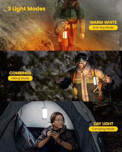 Glocusent 106 LED Camping Lights, Up to 80Hrs, 5000mAh Camping Lantern Rechargeable with 5 Brightness 3 Modes & SOS, IP68 Waterproof, Max 1200LM, Lanterns for Power Outages Hiking Emergency Hurricane - color: Gray