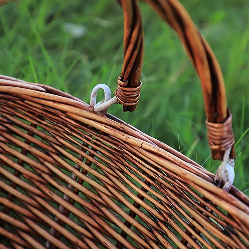 Wicker Picnic Baskets with Handles.Kingwillow. (Brown) - color: Brown