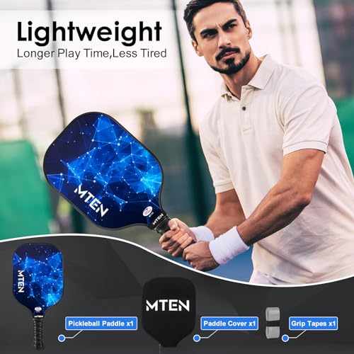 Pickleball Paddles Set of 2 or 4, or Single Paddle – USAPA Approved Fiberglass Surface Pickleball Rackets Set for Men & Women - color: Blue*1