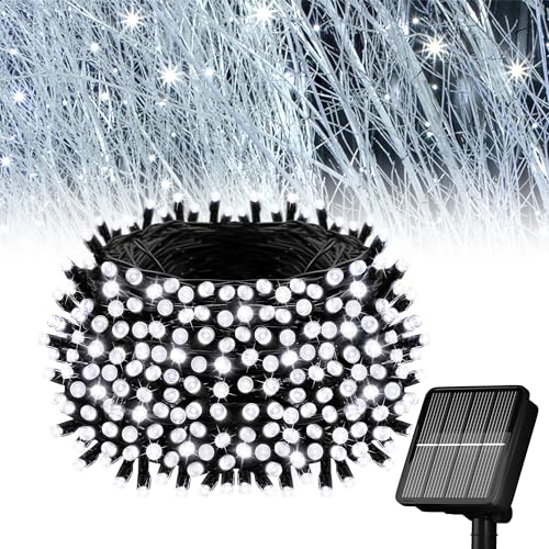 Solar String Lights for Outside, 39Ft 100 LED Solar String Lights Outdoor with 8 Modes Solar Lights for Outside Waterproof for Yard, Fence,Balcony, Party,Christmas Tree Decorations (Cold White) - color: Cold White, size: 1 Pack 100 LED