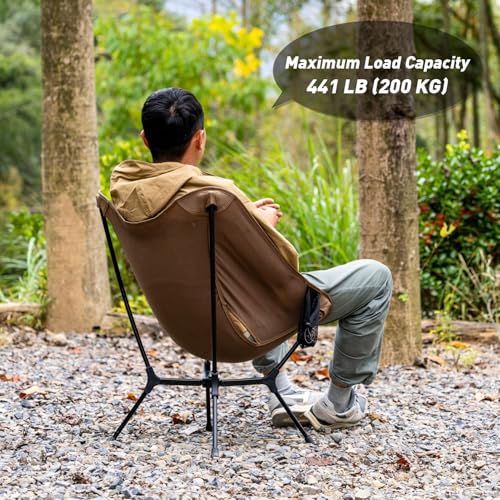 POMOLY Lightweight Camping Chair (Innovative Rotating Instant Setup), Portable Collapsible Camping Chair, Folding Outdoor Backpacking Ultralight Hiking Hunting, Compact 440lbs Capacity
