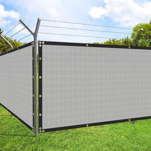 ECOOPTS 4'x20' Privacy Fence Screen Windscreen with Copper Grommets, Fit for Commercial Fence and Residential Garden Outdoor 90% UV Blockage, Cable Zip Ties Included (Gray)