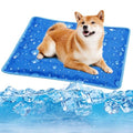 Upgrade Dog Cooling Mat Portable Water Injection Pet Cooling Pad Summer Self Cooling Ice Silk Pet Blanket Washable (Dark Blue, 17.7" Lx23.6 W)