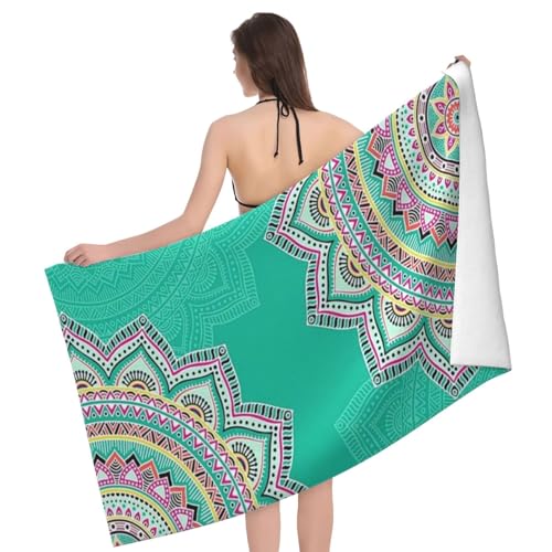 Cute Boho Beach Towel for Women/Adults, Personalized Microfiber Beach Towels Bulk, Quick Dry Beach Towel for Pool, Lightweight Bath Towels Oversized Clearance 30"x 60" - color: Boho3, size: 30"x 60"