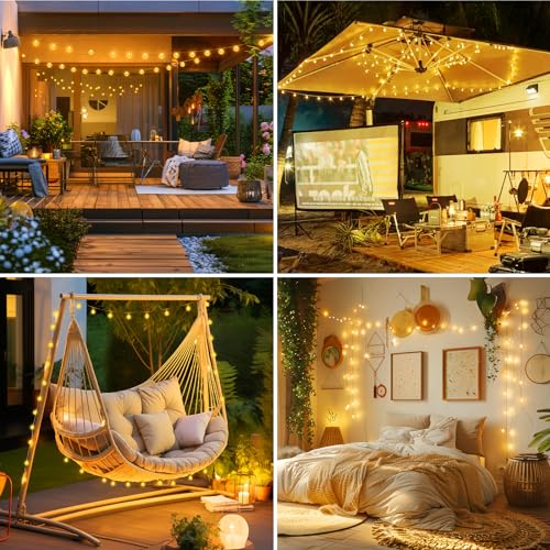 Minetom Crystal Globe String Lights Plug in - 66 ft 200 LED Globe Fairy String Lights with Remote and Timer, Waterproof for Bedroom Tent Loft Bed Window Porch Patio Wedding Holiday Decor, Warm White - color: 66 FT - Warm White