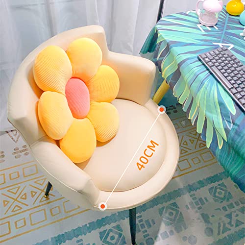 LEHU Flower Pillow, Flower Shaped Seating Cushion -Cute Daisy Pillow for Girls Tweens Room Decor Flowe Floor Pillow for Reading and Lounging Comfy (Yellow petals-15'') - color: Yellow Petals, size: 15''
