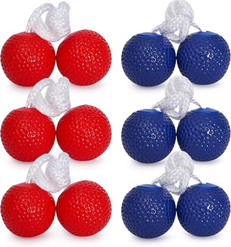 KH Ladderball Balls Set Replacement Balls Ladder Toss Game Balls Soft Golf Balls Safe for Kids(6 Pack) - color: Red,Blue