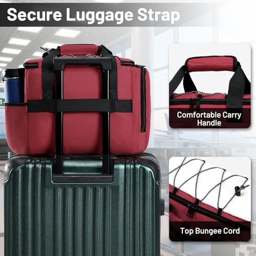MIER Lunch Box for Men Heavy Duty Insulated Lunch Bag 20 Cans Large Leakproof Soft Cooler Bags with Multiple Pockets for Picnic Work Travel (Red) - color: Red